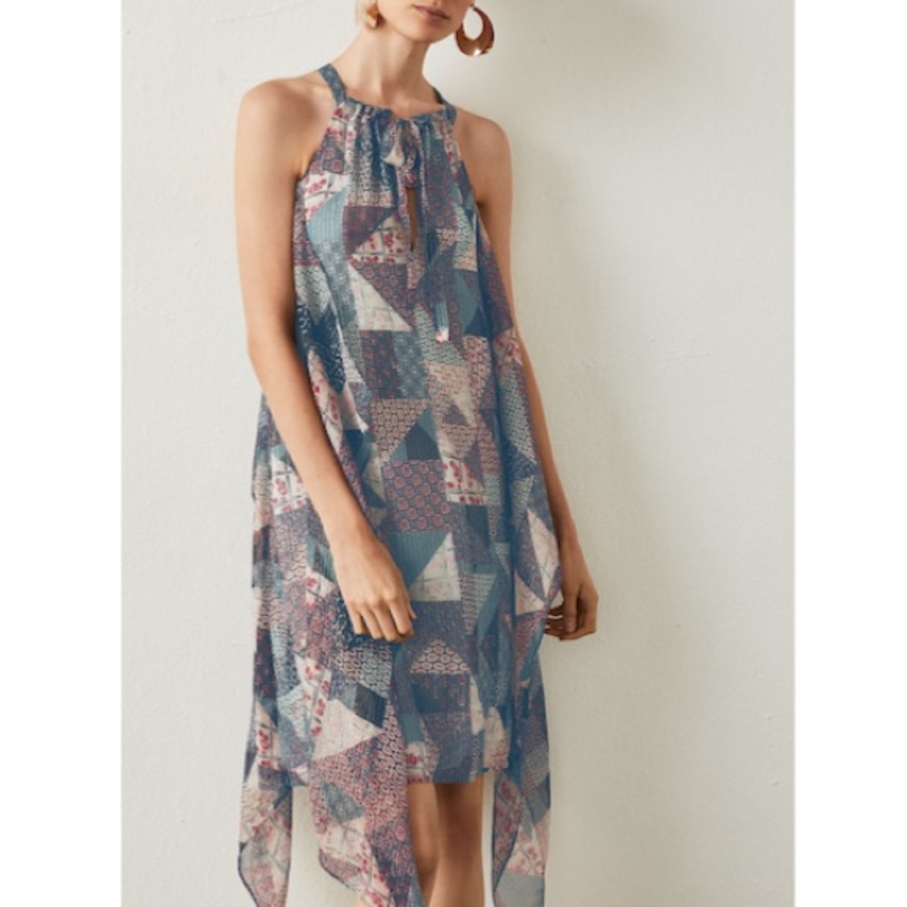 Bcbgmaxazria Pottery Patchwork Handkerchief Dress - image 1